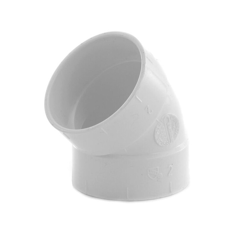 Coude 45° F/F | Réseau PVC centrale d’aspiration Drainvac Hazz